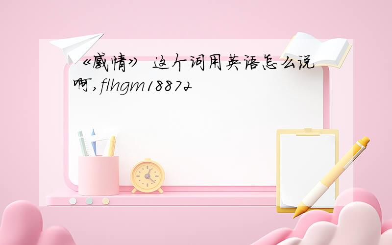 《感情》 这个词用英语怎么说啊,flhgm18872