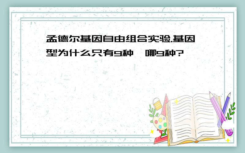 孟德尔基因自由组合实验.基因型为什么只有9种,哪9种?