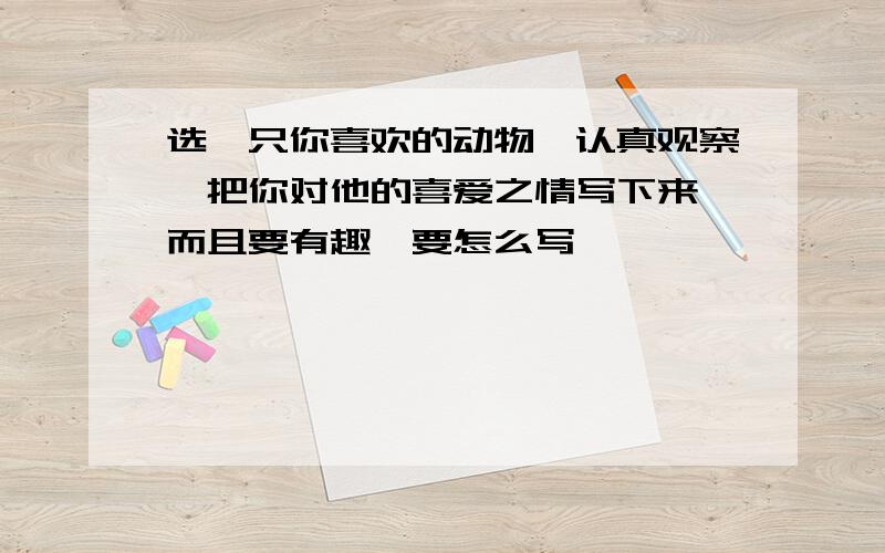 选一只你喜欢的动物,认真观察,把你对他的喜爱之情写下来,而且要有趣,要怎么写