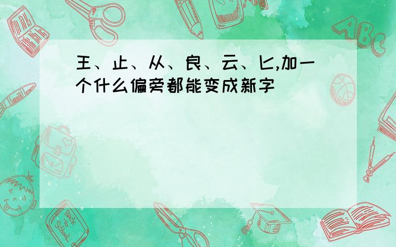 王、止、从、良、云、匕,加一个什么偏旁都能变成新字