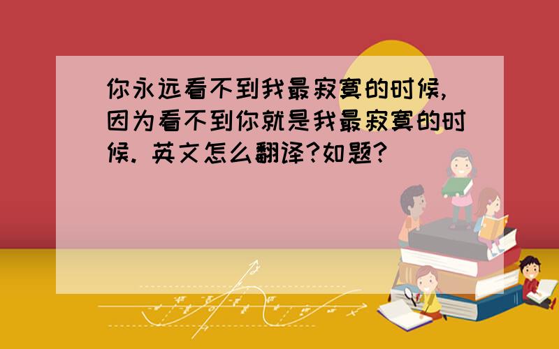 你永远看不到我最寂寞的时候,因为看不到你就是我最寂寞的时候. 英文怎么翻译?如题?