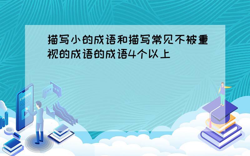 描写小的成语和描写常见不被重视的成语的成语4个以上