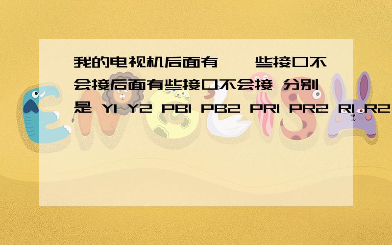 我的电视机后面有,一些接口不会接后面有些接口不会接 分别是 Y1 Y2 PB1 PB2 PR1 PR2 R1 R2 L1 L2