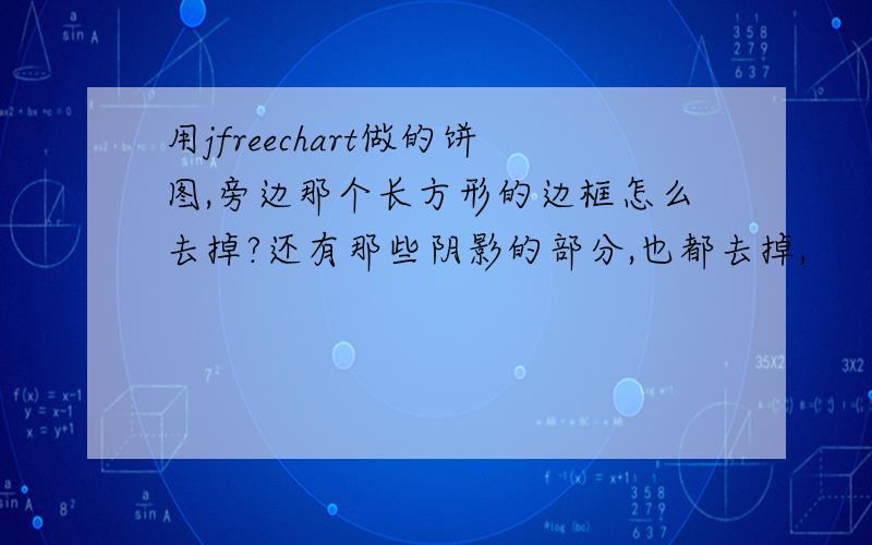 用jfreechart做的饼图,旁边那个长方形的边框怎么去掉?还有那些阴影的部分,也都去掉,