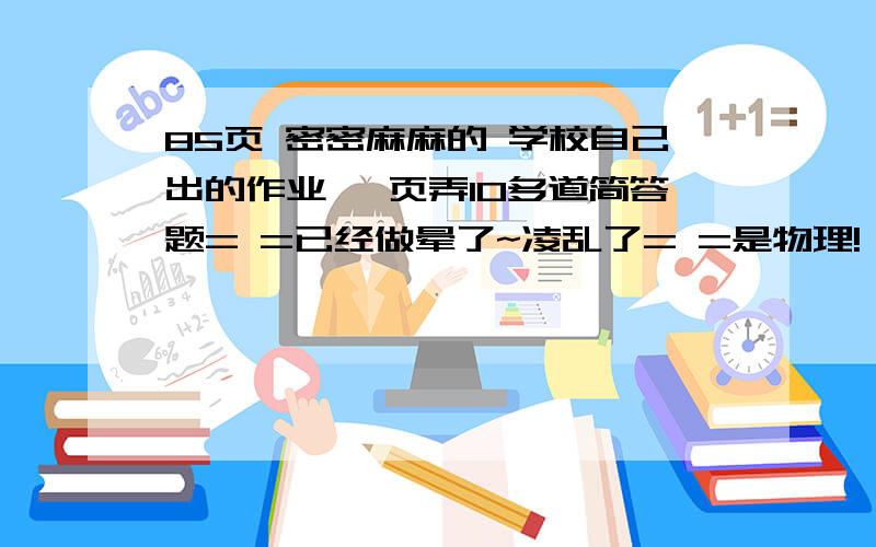 85页 密密麻麻的 学校自己出的作业 一页弄10多道简答题= =已经做晕了~凌乱了= =是物理!