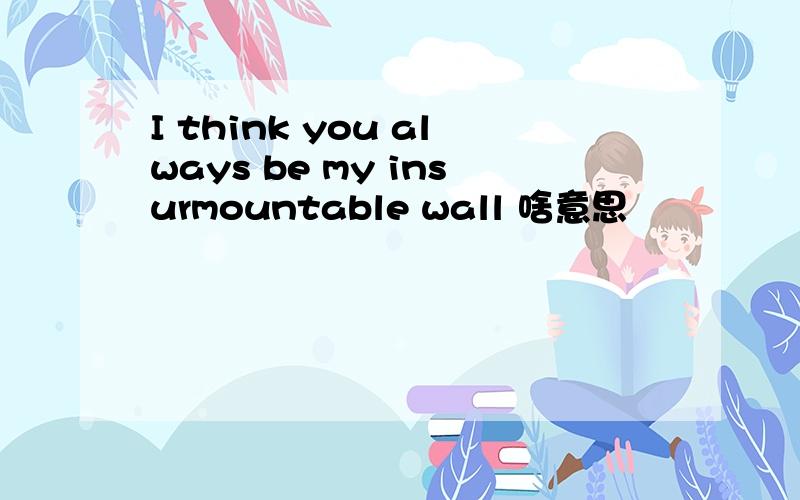 I think you always be my insurmountable wall 啥意思