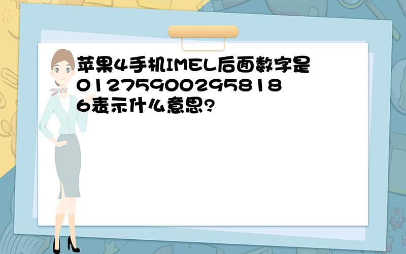 苹果4手机IMEL后面数字是012759002958186表示什么意思?