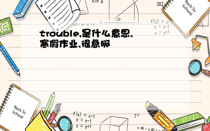 trouble,是什么意思,寒假作业,很急啊