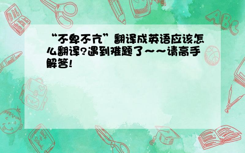 “不卑不亢”翻译成英语应该怎么翻译?遇到难题了～～请高手解答!