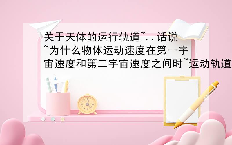 关于天体的运行轨道~..话说~为什么物体运动速度在第一宇宙速度和第二宇宙速度之间时~运动轨道就成了椭圆形的说.