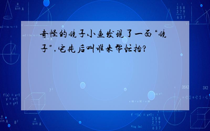 奇怪的镜子小鱼发现了一面“镜子”,它先后叫谁来帮忙抬?