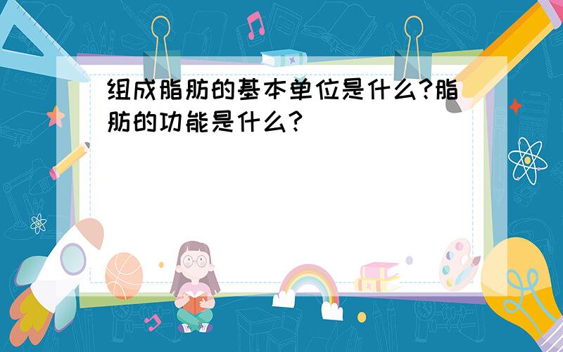 组成脂肪的基本单位是什么?脂肪的功能是什么?