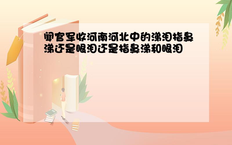 闻官军收河南河北中的涕泪指鼻涕还是眼泪还是指鼻涕和眼泪