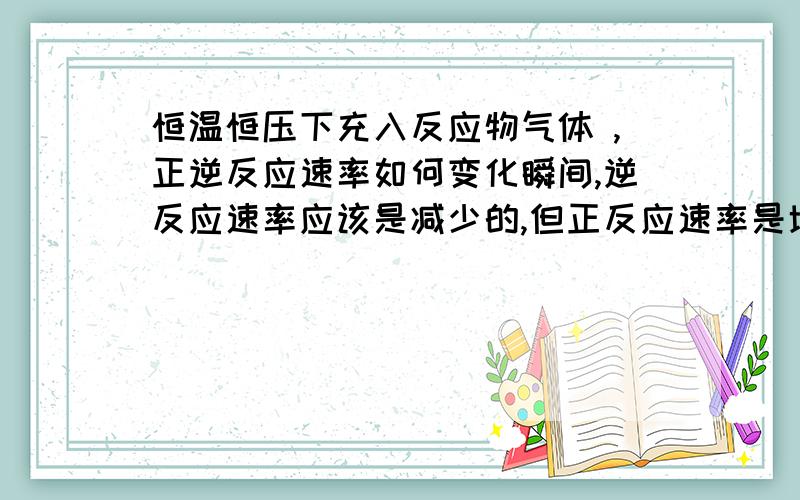 恒温恒压下充入反应物气体 ,正逆反应速率如何变化瞬间,逆反应速率应该是减少的,但正反应速率是增大还是减少?(看反应物的浓度,但不知道是它是增大还是减小)