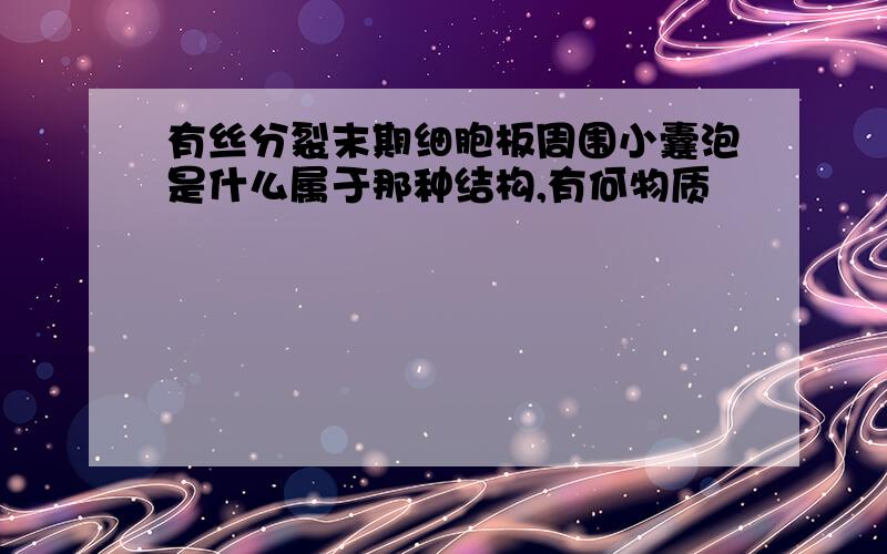 有丝分裂末期细胞板周围小囊泡是什么属于那种结构,有何物质