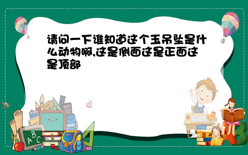 请问一下谁知道这个玉吊坠是什么动物啊,这是侧面这是正面这是顶部