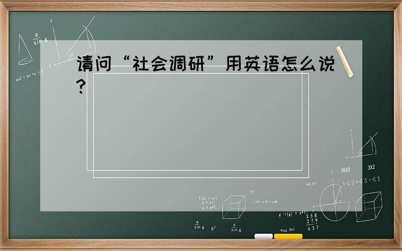 请问“社会调研”用英语怎么说?