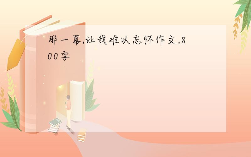 那一幕,让我难以忘怀作文,800字