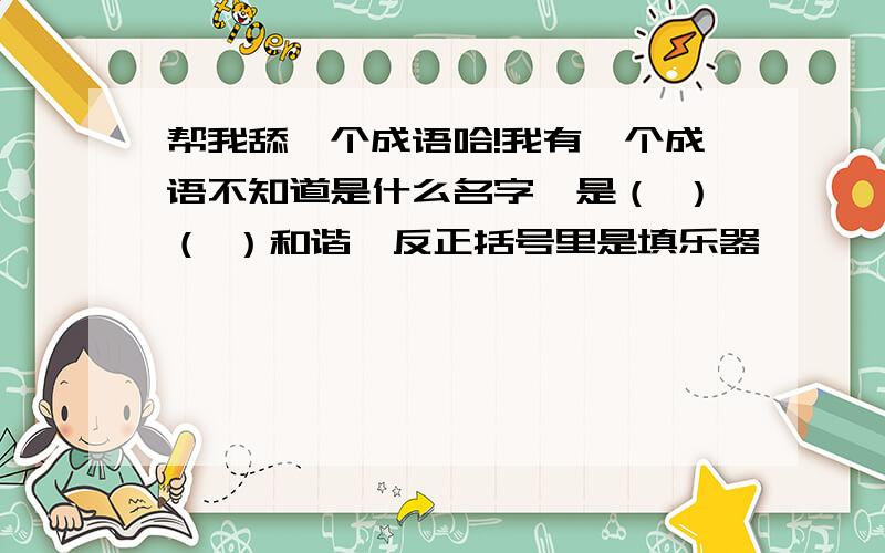 帮我舔一个成语哈!我有一个成语不知道是什么名字,是（ ）（ ）和谐,反正括号里是填乐器