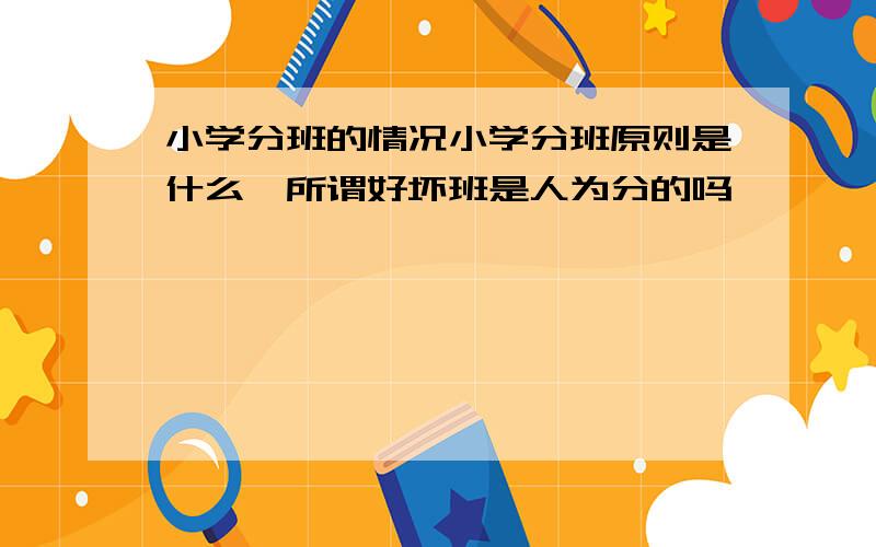 小学分班的情况小学分班原则是什么,所谓好坏班是人为分的吗