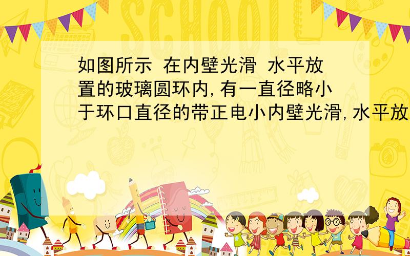 如图所示 在内壁光滑 水平放置的玻璃圆环内,有一直径略小于环口直径的带正电小内壁光滑,水平放置的玻璃圆环内,有一直径略小于环口直径的带正电小球,以速度v0沿逆时针方向匀速转动,如