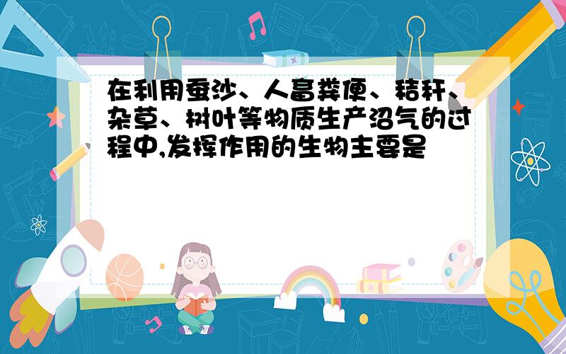 在利用蚕沙、人畜粪便、秸秆、杂草、树叶等物质生产沼气的过程中,发挥作用的生物主要是