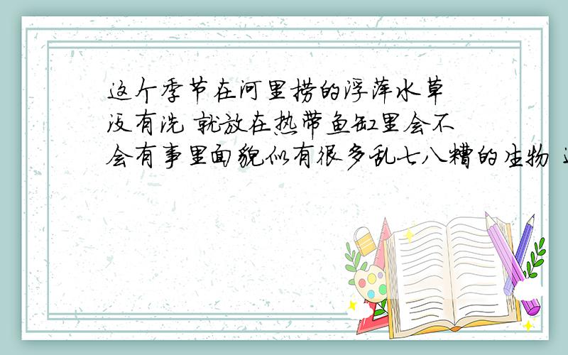 这个季节在河里捞的浮萍水草 没有洗 就放在热带鱼缸里会不会有事里面貌似有很多乱七八糟的生物 还有刚生的的小鱼那个刚也放了   与会不会死  夏天会不会繁殖细菌