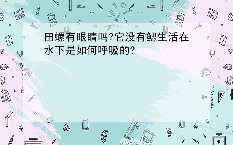 田螺有眼睛吗?它没有鳃生活在水下是如何呼吸的?