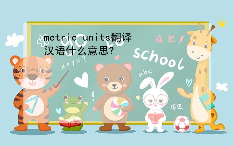 metric units翻译汉语什么意思?