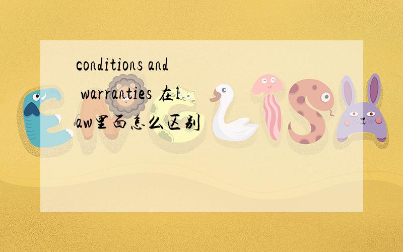 conditions and warranties 在law里面怎么区别