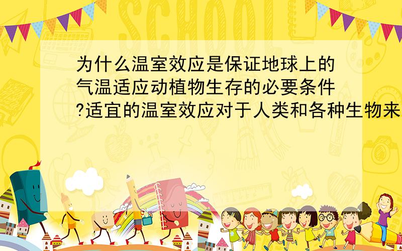 为什么温室效应是保证地球上的气温适应动植物生存的必要条件?适宜的温室效应对于人类和各种生物来说是非常?