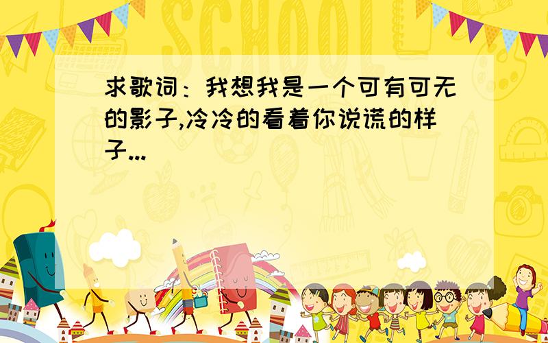 求歌词：我想我是一个可有可无的影子,冷冷的看着你说谎的样子...