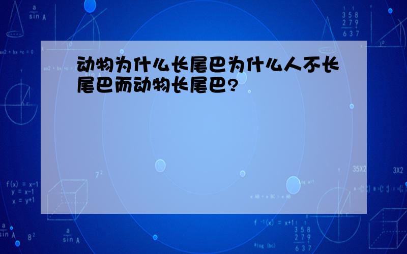 动物为什么长尾巴为什么人不长尾巴而动物长尾巴?