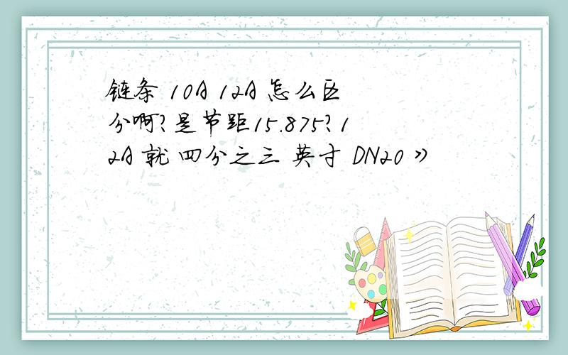 链条 10A 12A 怎么区分啊?是节距15.875?12A 就 四分之三 英寸 DN20 》