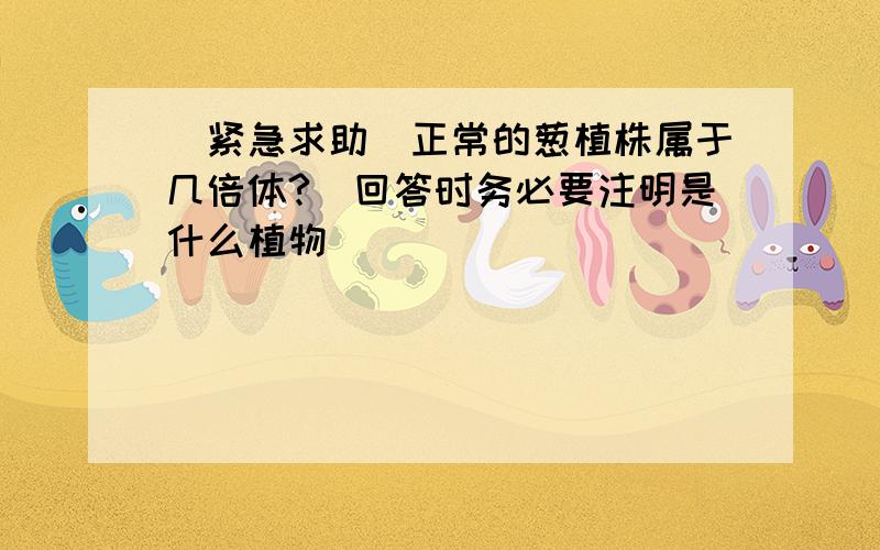 [紧急求助]正常的葱植株属于几倍体?（回答时务必要注明是什么植物）