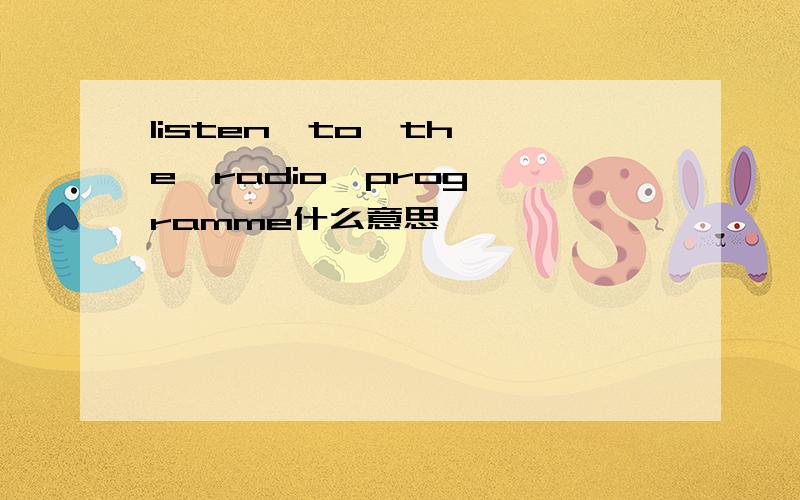 listen  to  the  radio  programme什么意思