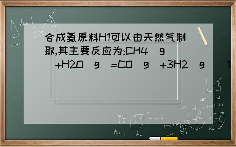 合成氨原料H1可以由天然气制取,其主要反应为:CH4(g)+H2O(g)=CO(g)+3H2(g)(1) 1m^3(标准状况)CH4按上式完全反应,产生H2多少MOL(2)CH4和O2的反应式为:2CH4(g)+O2(g)=2CO(g)+4H2(g).设CH4同时和H2O及O2反应,1m^3(标准状