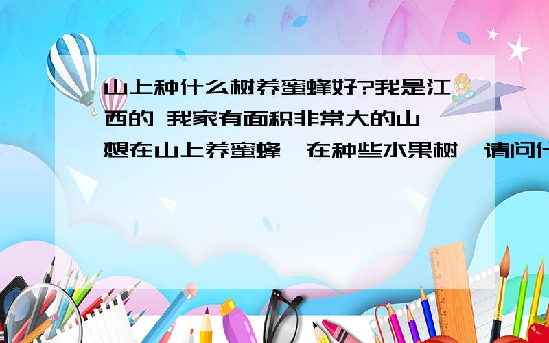 山上种什么树养蜜蜂好?我是江西的 我家有面积非常大的山、想在山上养蜜蜂、在种些水果树、请问什么水果树比较适合蜜蜂呢?