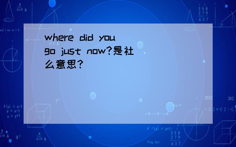 where did you go just now?是社么意思?