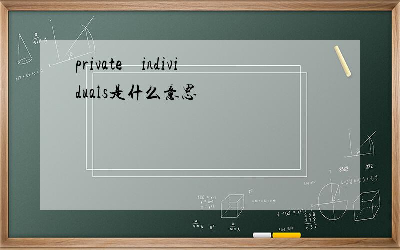 private　individuals是什么意思