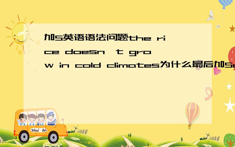 加S英语语法问题the rice doesn't grow in cold climates为什么最后加Sclimate为什么加S，是复数形式？