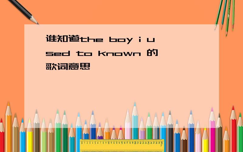 谁知道the boy i used to known 的歌词意思