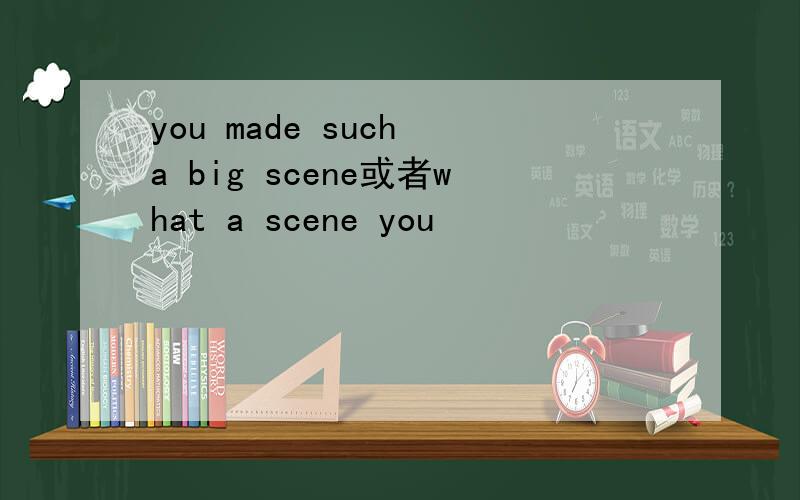 you made such a big scene或者what a scene you