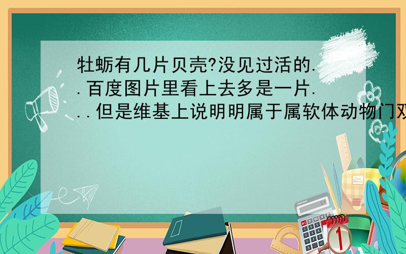 牡蛎有几片贝壳?没见过活的..百度图片里看上去多是一片...但是维基上说明明属于属软体动物门双壳纲