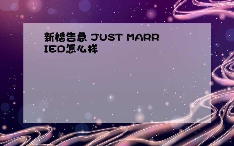 新婚告急 JUST MARRIED怎么样