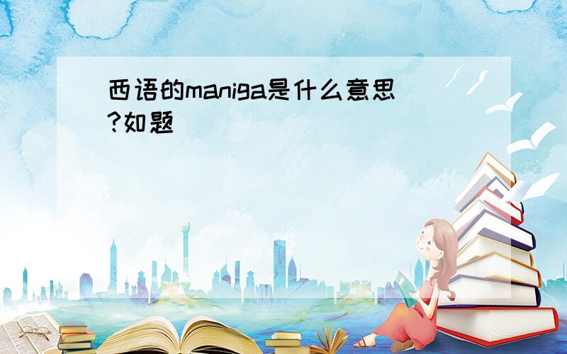 西语的maniga是什么意思?如题