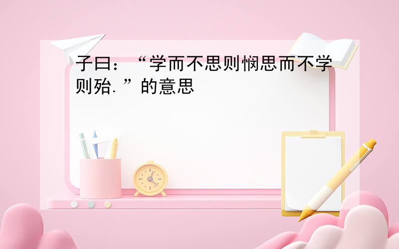 子曰：“学而不思则悯思而不学则殆.”的意思