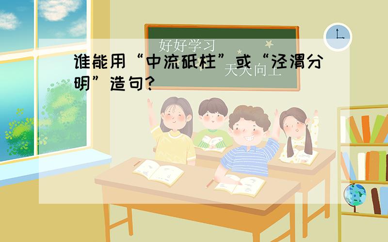 谁能用“中流砥柱”或“泾渭分明”造句?