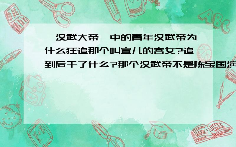 {汉武大帝}中的青年汉武帝为什么狂追那个叫宣儿的宫女?追到后干了什么?那个汉武帝不是陈宝国演得.