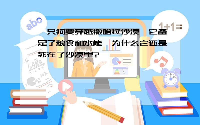 一只狗要穿越撒哈拉沙漠,它备足了粮食和水能,为什么它还是死在了沙漠里?